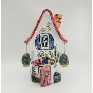 Blue Sky Heather Goldminc Cottage Lamp /Tea Light Candle House Bird Garden